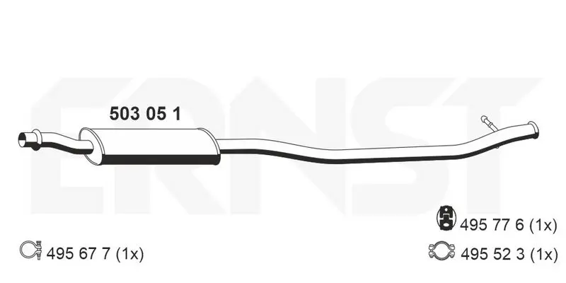 Handler.Part Middle silencer ERNST 503051 1