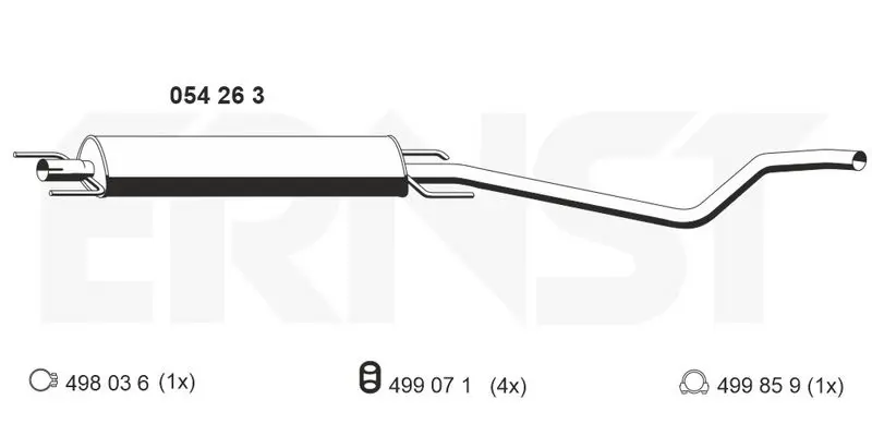 Handler.Part Middle silencer ERNST 054263 1