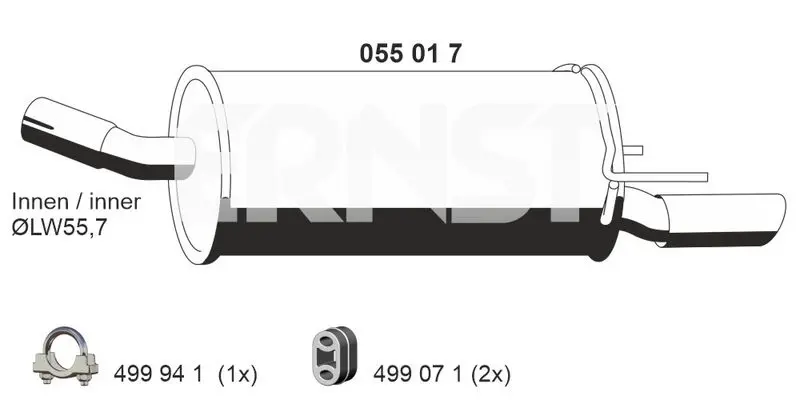 Handler.Part End silencer ERNST 055017 1