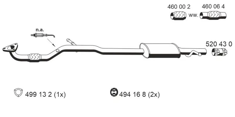 Handler.Part Middle silencer ERNST 055154 1