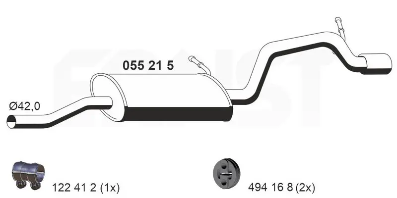 Handler.Part End silencer ERNST 055215 1