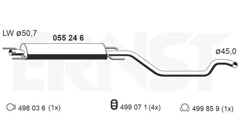 Handler.Part Middle silencer ERNST 055246 1