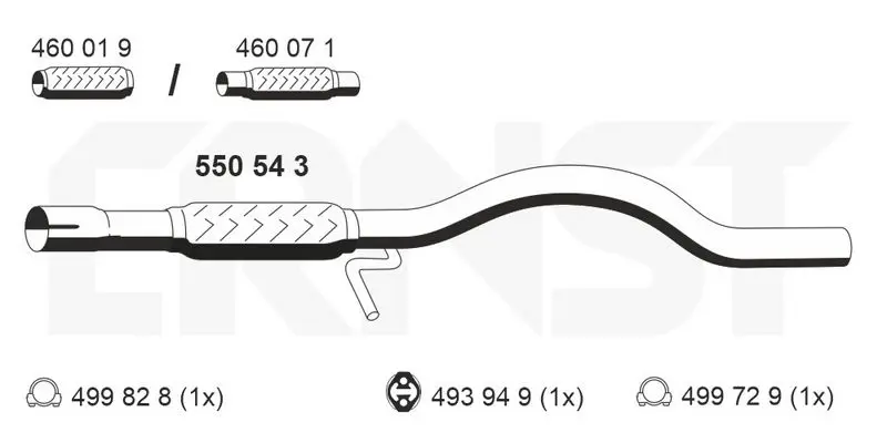 Handler.Part Exhaust pipe ERNST 550543 1