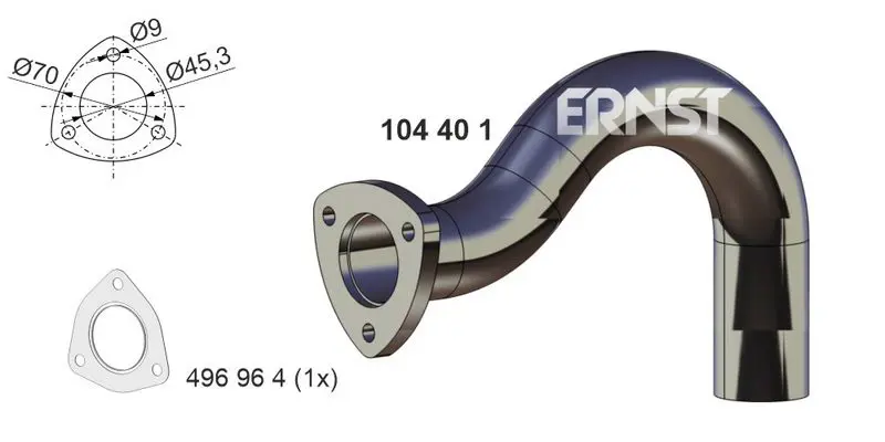 Handler.Part Exhaust pipe ERNST 104401 1