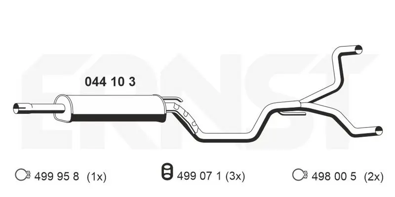 Handler.Part Middle silencer ERNST 044103 1