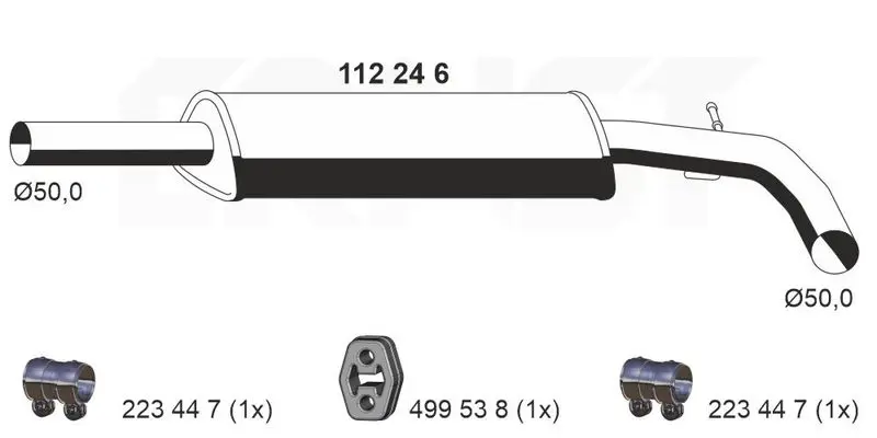 Handler.Part Middle silencer ERNST 112246 1