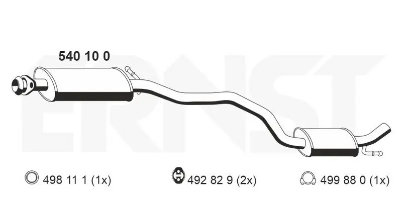 Handler.Part Middle silencer ERNST 540100 1