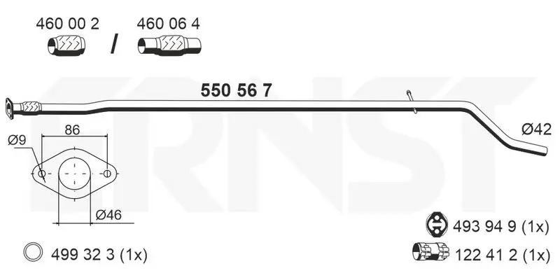 Handler.Part Exhaust pipe ERNST 550567 1