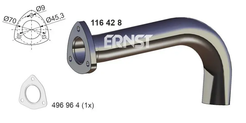 Handler.Part Exhaust pipe ERNST 116428 1