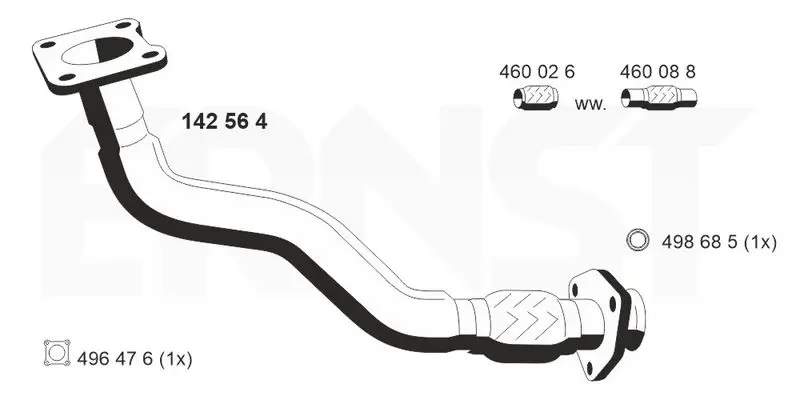 Handler.Part Exhaust pipe ERNST 142564 1