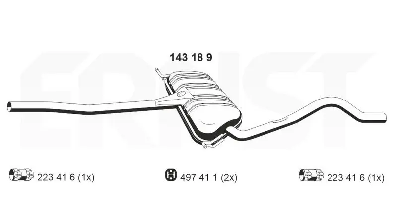 Handler.Part Middle silencer ERNST 143189 1