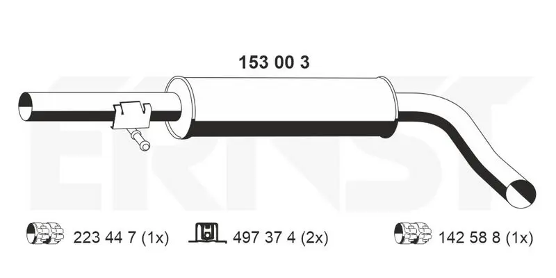 Handler.Part Middle silencer ERNST 153003 1