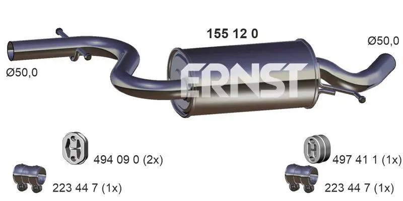 Handler.Part Middle silencer ERNST 155120 1