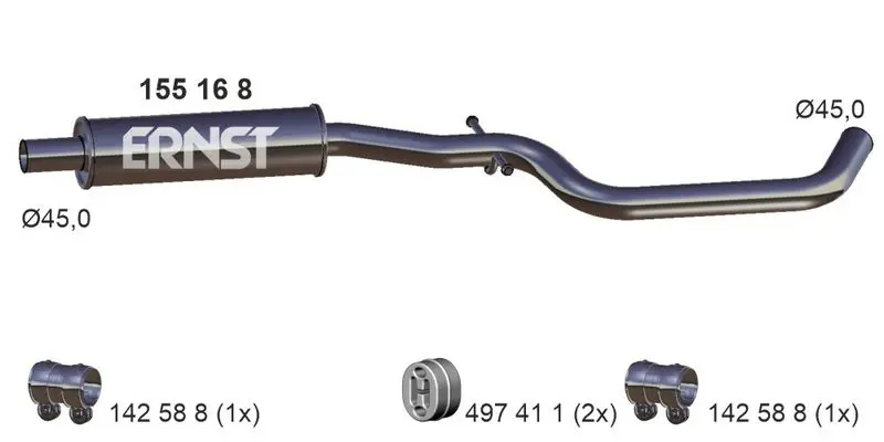 Handler.Part Middle silencer ERNST 155168 1