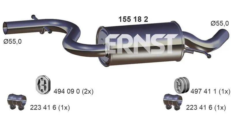 Handler.Part Middle silencer ERNST 155182 1