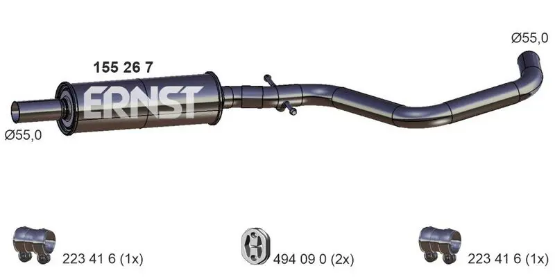 Handler.Part Middle silencer ERNST 155267 1