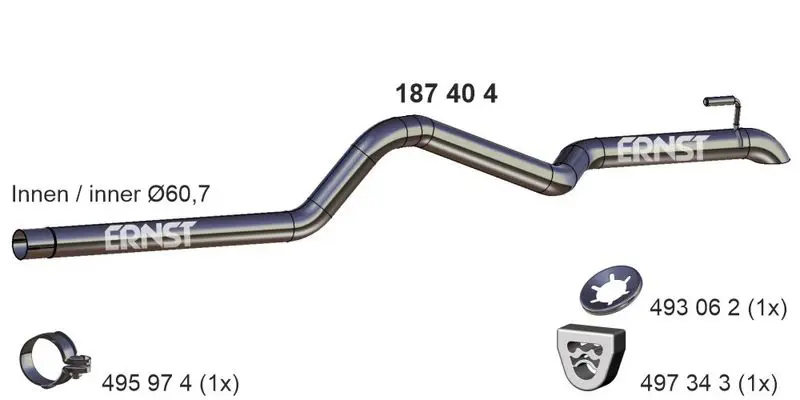 Handler.Part Exhaust pipe ERNST 187404 1