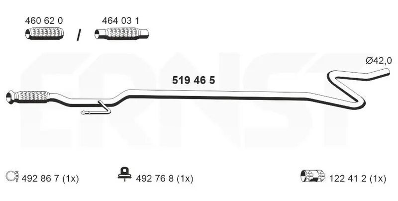 Handler.Part Exhaust pipe ERNST 519465 1