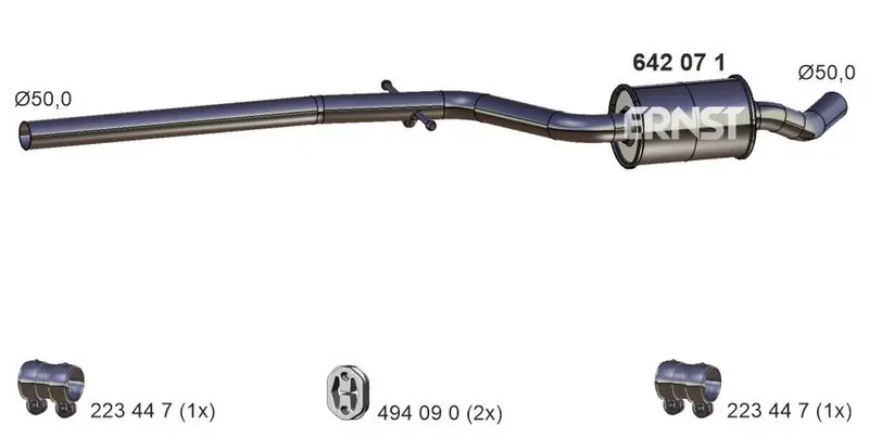 Handler.Part Middle silencer ERNST 642071 1