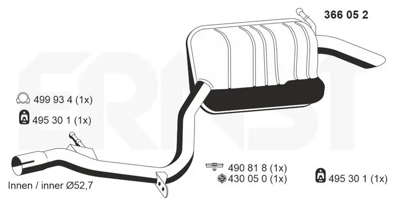 Handler.Part End silencer ERNST 366052 1