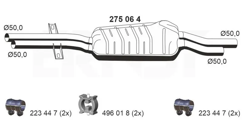 Handler.Part Middle silencer ERNST 275064 1