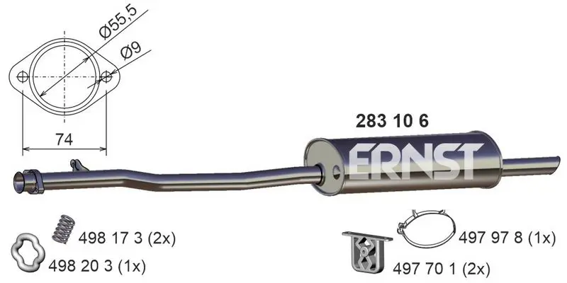 Handler.Part End silencer ERNST 283106 1