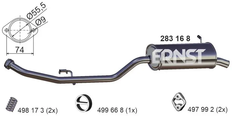 Handler.Part End silencer ERNST 283168 1