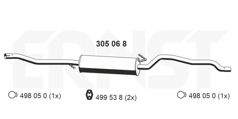 Handler.Part Middle silencer ERNST 305068 1