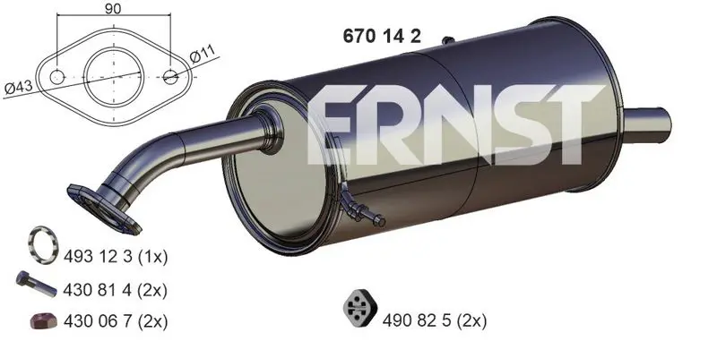 Handler.Part End silencer ERNST 670142 1