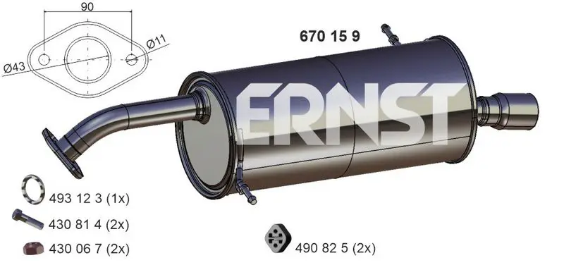 Handler.Part End silencer ERNST 670159 1