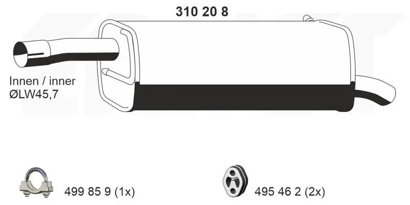 Handler.Part End silencer ERNST 310208 1