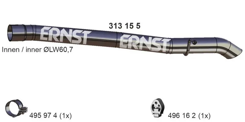 Handler.Part Exhaust pipe ERNST 313155 1