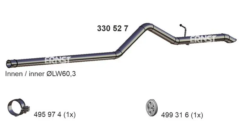 Handler.Part Exhaust pipe ERNST 330527 1