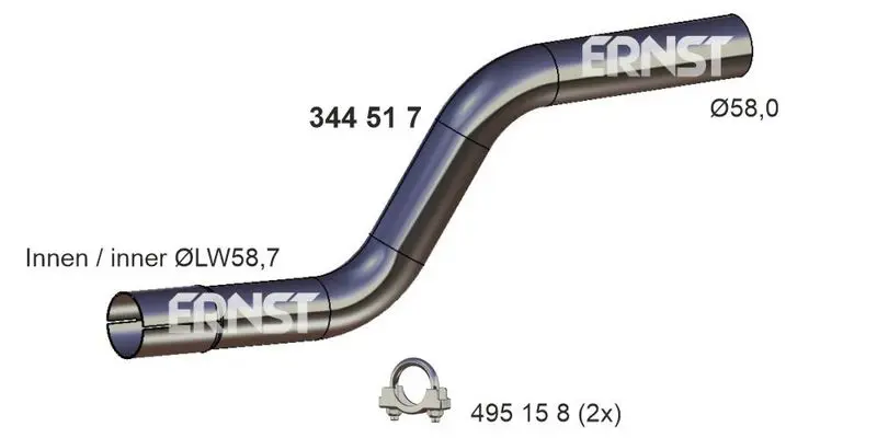 Handler.Part Exhaust pipe ERNST 344517 1