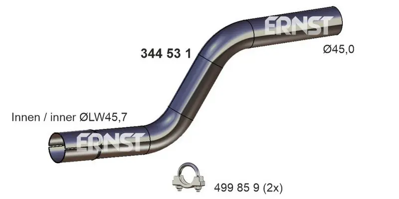 Handler.Part Exhaust pipe ERNST 344524 1