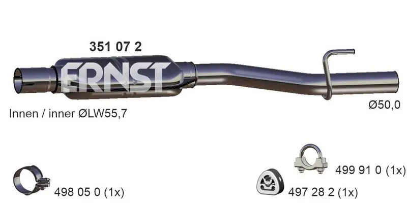 Handler.Part Middle silencer ERNST 351072 1