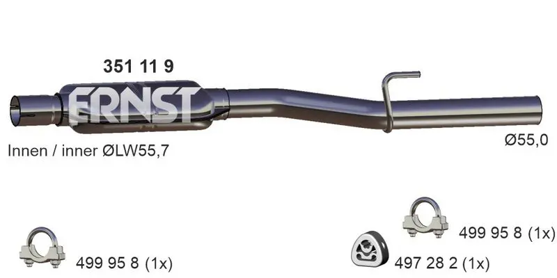 Handler.Part Middle silencer ERNST 351119 1