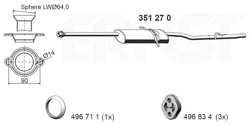 Handler.Part End silencer ERNST 351270 1