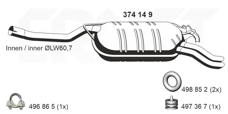 Handler.Part End silencer ERNST 374149 1