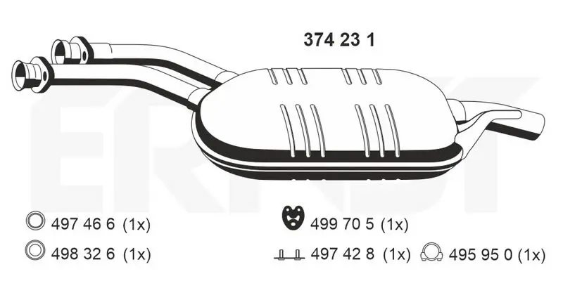 Handler.Part Middle silencer ERNST 374231 1