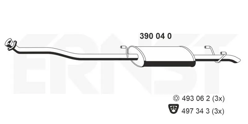 Handler.Part Middle silencer ERNST 390040 1