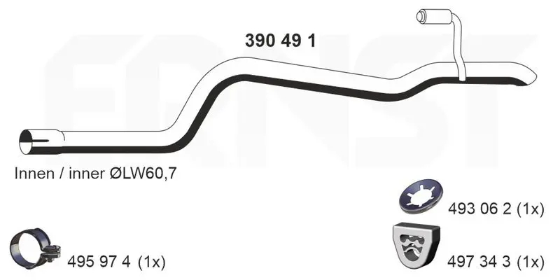 Handler.Part Exhaust pipe ERNST 390491 1