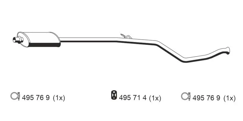 Handler.Part Middle silencer ERNST 505031 1