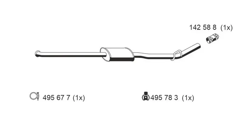 Handler.Part Middle silencer ERNST 522182 1