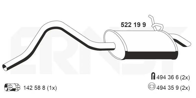 Handler.Part End silencer ERNST 522199 1