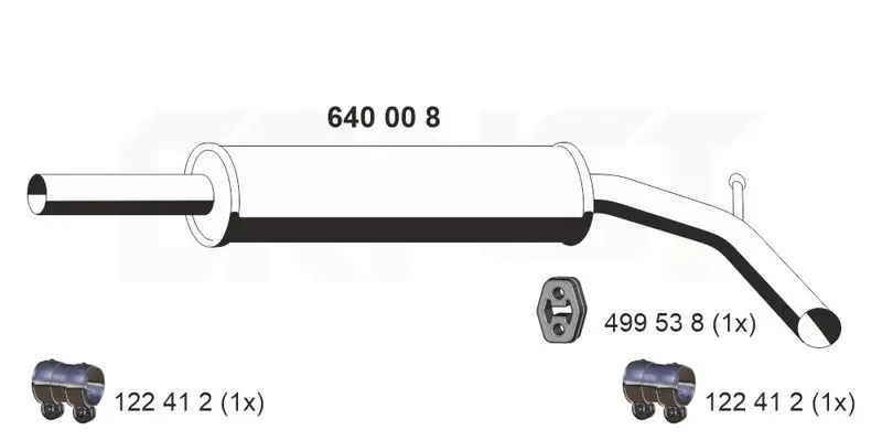 Handler.Part Middle silencer ERNST 640008 1