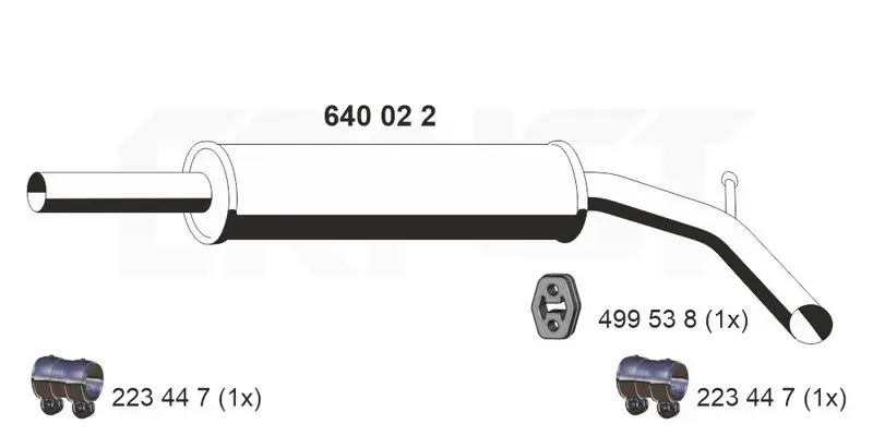 Handler.Part Middle silencer ERNST 640022 1