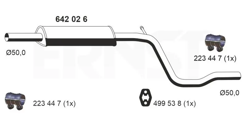 Handler.Part Middle silencer ERNST 642026 1