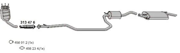 Handler.Part Repair pipe, catalytic converter ERNST 313476 2