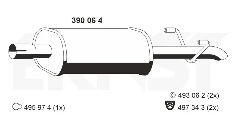 Handler.Part Middle silencer ERNST 390064 1